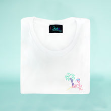 Load image into Gallery viewer, 🦩 Retro Flamingo White T-Shirt - Woman | Glows in the dark