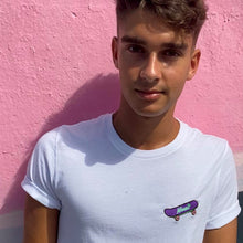 Load image into Gallery viewer, 🛹 Skatin' Miami White T-Shirt - Unisex | Glows in the dark