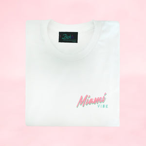 🕶️ Miami VIBE White T-Shirt Woman | Glows in the dark