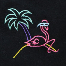 Load image into Gallery viewer, 🦩 Retro Flamingo Black T-Shirt - Woman | Glows in the dark