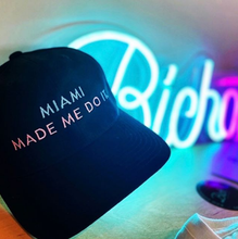 Load image into Gallery viewer, 😈 MIAMI MADE ME DO IT. hat - Curved or flat brim | Glows in the dark