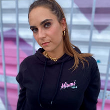 Load image into Gallery viewer, 🕶️ Miami VIBE Black Hoodie - Unisex | Glows in the dark
