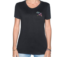 Load image into Gallery viewer, 🦩 Retro Flamingo Black T-Shirt - Woman | Glows in the dark