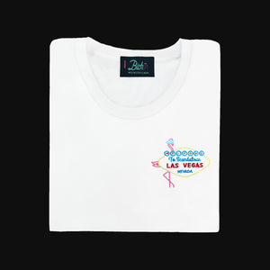 🦩 WELCOME To Scandalous LAS VEGAS NEVADA... White T-Shirt - Woman | Glows in the dark
