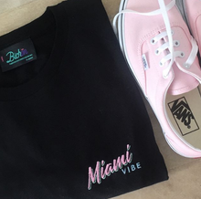 Load image into Gallery viewer, 🕶️ Miami VIBE Black T-Shirt - Woman | Glows in the dark