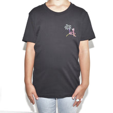 Load image into Gallery viewer, 🦩 Retro Flamingo Black T-Shirt – Kid - Unisex | Glows in the dark