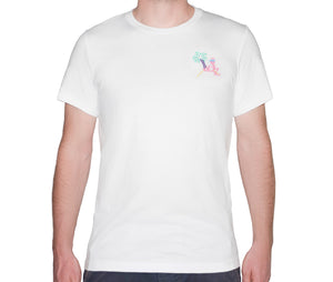 🦩 Retro Flamingo White T-Shirt - Man - Unisex | Glows in the dark