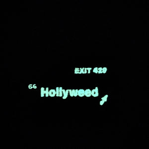Hollyweed EXIT 420 Black Hoodie - Unisex | Glows in the dark