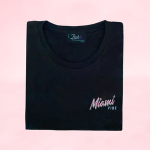 🕶️ Miami VIBE Black T-Shirt - Woman | Glows in the dark