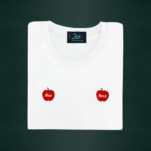 🍎🍎Double Apples White T-Shirt - Woman | Glows in the dark