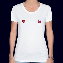 Load image into Gallery viewer, 💞 Las Vegas hearts White T-Shirt - Woman | Glows in the dark