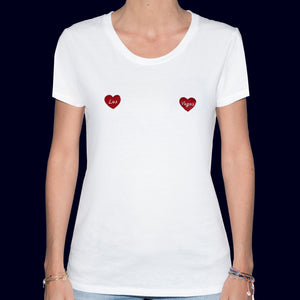 💞 Las Vegas hearts White T-Shirt - Woman | Glows in the dark