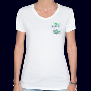 🏩 MOTEL What Happens in Vegas... White T-Shirt - Woman | Glows in the dark