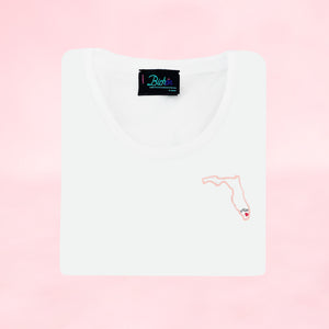 🏖️ Mia FL state White T-Shirt - Woman | Glows in the dark