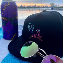 Load image into Gallery viewer, 🦩 Retro flamingo hat - Curved or flat brim | Glows in the dark