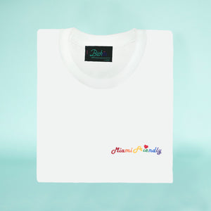 🌈 Miami Friendly White T-Shirt - Man - Unisex
