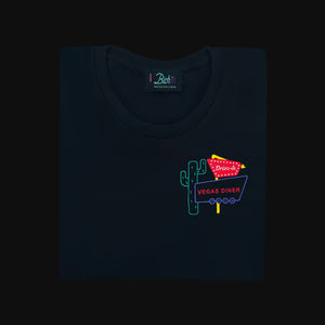 🌵 Vegas Diner Black T-Shirt - Woman | Glows in the dark