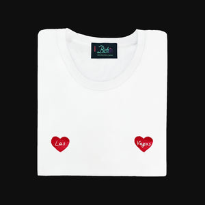 💞 Las Vegas hearts White T-Shirt - Woman | Glows in the dark