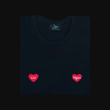 Load image into Gallery viewer, 💞 Las Vegas hearts Black T-Shirt - Woman | Glows in the dark